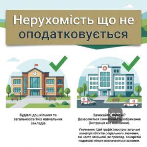 Перелік об'єктів нерухомості які повністю звільнені від сплати податку