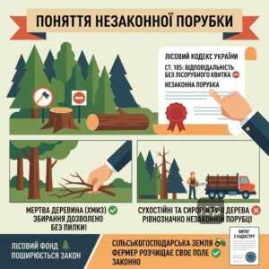 Що вважається незаконною порубкою дерев за законом України
