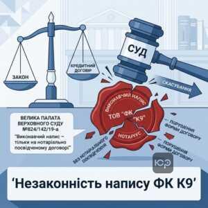 незаконність виконавчого напису ФК К9 та судова практика