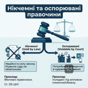 Різниця між нікчемним та оспорюваним договором купівлі-продажу