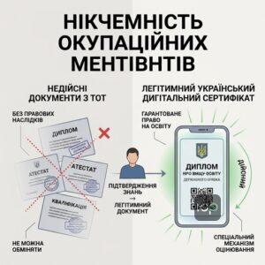 Недійсність дипломів та атестатів з ТОТ та отримання документа про освіту ТОТ