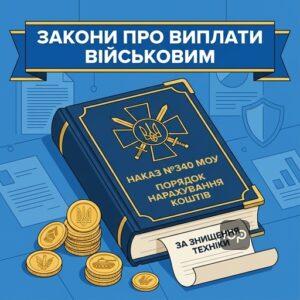 Нормативна база виплат військовим за Наказом 340 та винагорода за знищення техніки
