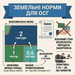 Норми землі для ведення ОСГ та вплив на вихід з особистого селянського господарства