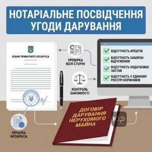 Процес нотаріального посвідчення договору дарування нерухомого майна в Україні