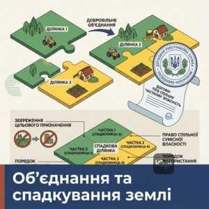 добровільне об'єднання земельних ділянок та спадкування часток землі за законом
