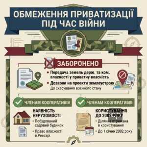 безоплатна приватизація землі під час війни обмеження закону 2698-IX