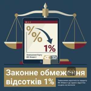 Зменшення відсотків по кредиту ФК Фінвест до одного відсотка на день за законом
