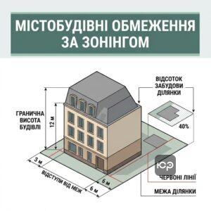 Обмеження забудови та параметри будівлі за планом зонування територій