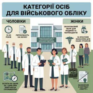 Обов'язковий військовий облік для чоловіків та жінок медиків