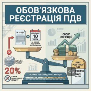 Правила обов'язкової реєстрації платником ПДВ при перевищенні ліміту в один мільйон гривень