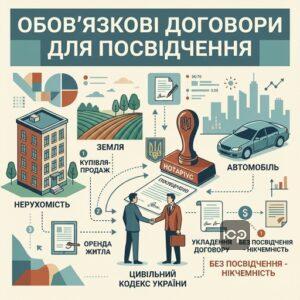 Які правочини підлягають нотаріальному посвідченню: обов'язкові договори купівлі-продажу нерухомості та оренди