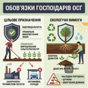 Обов'язки власників землі ОСГ та екологічні вимоги