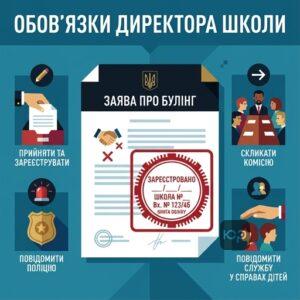 Процедура реагування директора школи на заяву про булінг