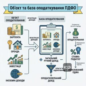 Об'єкт оподаткування пдфо та база для нарахування податку на доходи фізичних осіб