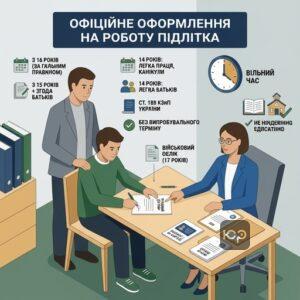 Офіційне працевлаштування підлітків та праця неповнолітніх за законом