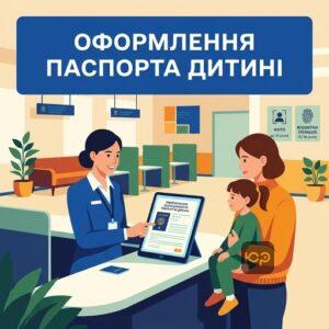 Оформлення закордонного паспорта дитині до 16 років у сучасному сервісному центрі