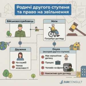 Звільнення військовослужбовця за наявності інших родичів другого ступеня споріднення як онуки
