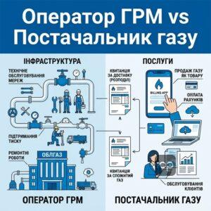 Різниця між Оператором ГРМ та постачальником газу в Україні