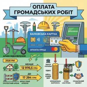 Оплата праці за громадські роботи для безробітних у 2026 році