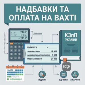 Нарахування заробітної плати та надбавок за вахтовий метод роботи згідно з КЗпП