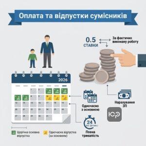 Правила оплати праці та надання відпусток для сумісників 2026