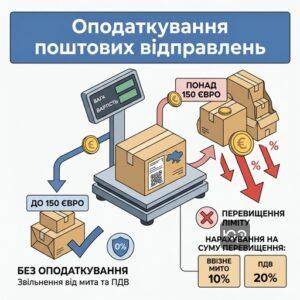 Оподаткування міжнародних посилок та розрахунок мита при перевищенні ліміту.