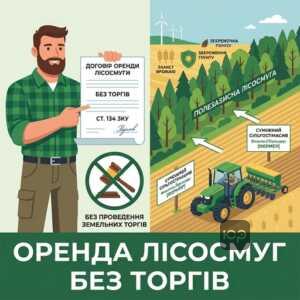 Процедура оренди лісосмуги без проведення земельних торгів для власників суміжних полів.