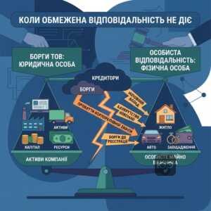 Випадки коли відповідальність засновника ТОВ стає особистою за борги компанії