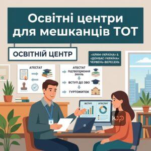 Робота спеціалізованих освітніх центрів для отримання українського атестата та вступу до ВНЗ.
