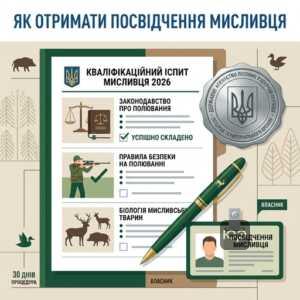 Процедура отримання посвідчення мисливця та складання іспиту 2026