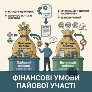 Різниця між пайовим та вступним внеском у ЖБК