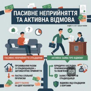 Сравнение пассивного непринятия и активного заявления об отказе от наследства