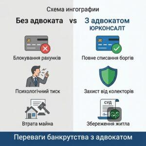 Порівняння наслідків бездіяльності та результатів процедури банкрутства фізичної особи з адвокатом у Києві