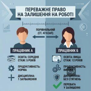 Порівняльний аналіз кваліфікації працівників при скороченні штату ст 42 КЗпП