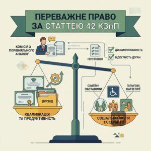 Преимущественное право на оставление на работе согласно статье 42 КЗпП Украины