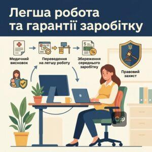 Соціальні гарантії для вагітних та працівників при переведенні на легшу роботу