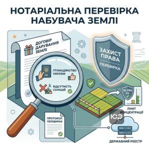 нотаріальна перевірка набувача сільськогосподарської землі при даруванні