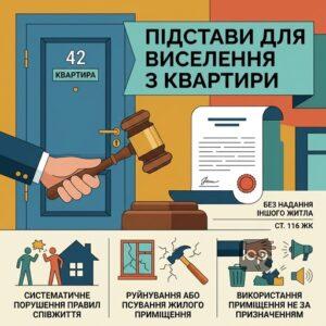 Підстави для виселення з квартири без надання іншого житла за рішенням суду