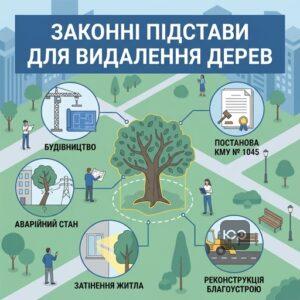 Законні підстави для видалення зелених насаджень у населених пунктах згідно з постановою 1045
