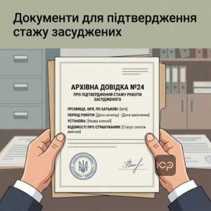 Документи для підтвердження стажу роботи засуджених та звернення до архівів.