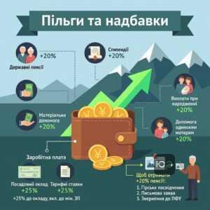 Пільги та надбавки до пенсії за статус жителя гірського населеного пункту