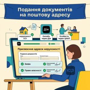 Електронні та паперові способи подання документів на присвоєння адреси нерухомості.