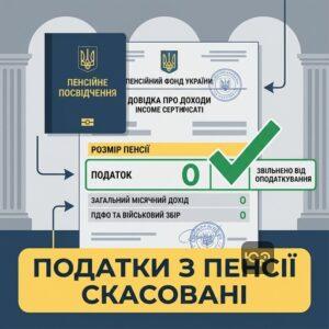 Оподаткування пенсій в Україні повністю скасовано для всіх громадян