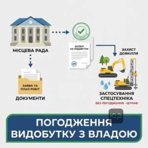 Процедура погодження видобування копалин з місцевими органами влади