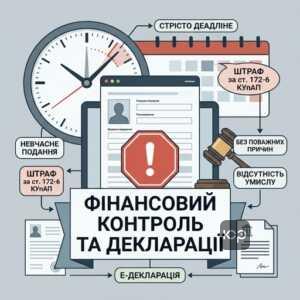 Відповідальність за порушення вимог фінансового контролю та несвоєчасне подання декларації