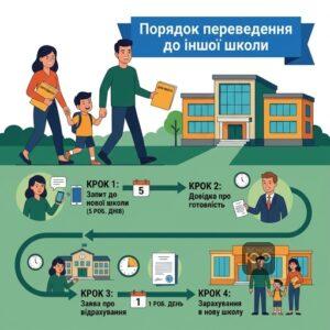 Покроковий порядок переведення учнів до іншої школи та строки подання документів
