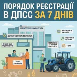 Порядок реєстрації тракторів та сільгосптехніки в органах Держпродспоживслужби за 7 днів