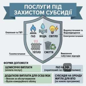 Перелік комунальних послуг для отримання житлової субсидії 2026