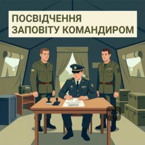 Процедура посвідчення заповіту командиром військової частини на фронті