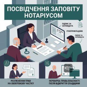 Процедура посвідчення заповіту нотаріусом у нотаріальній конторі